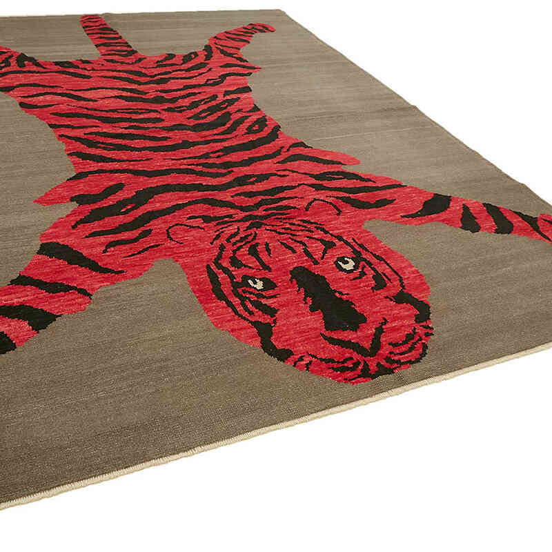 Alfombra Nueva de Nudo a Mano con Diseño de Tigre - 282 cm x 373 cm - K0079217