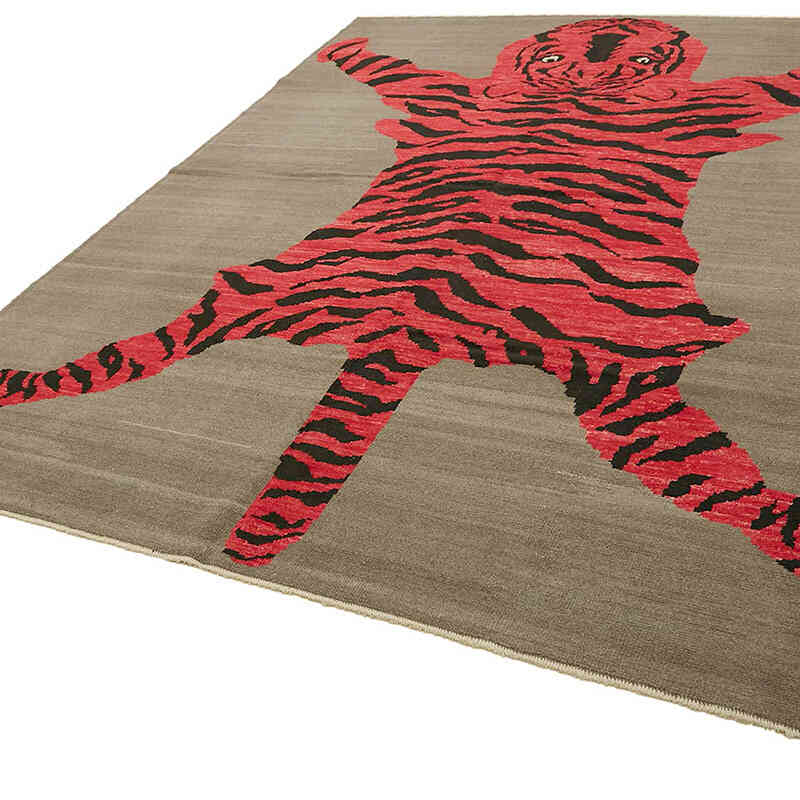 Alfombra Nueva de Nudo a Mano con Diseño de Tigre - 282 cm x 373 cm - K0079217