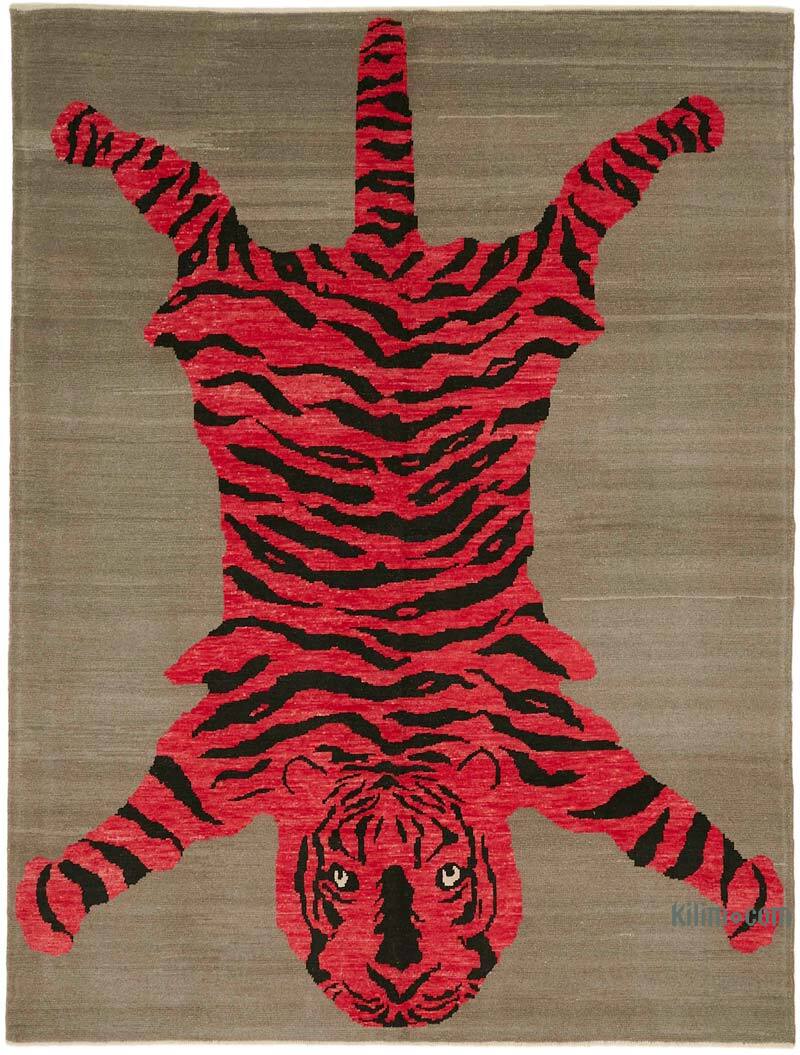 Alfombra Nueva de Nudo a Mano con Diseño de Tigre - 282 cm x 373 cm - K0079217