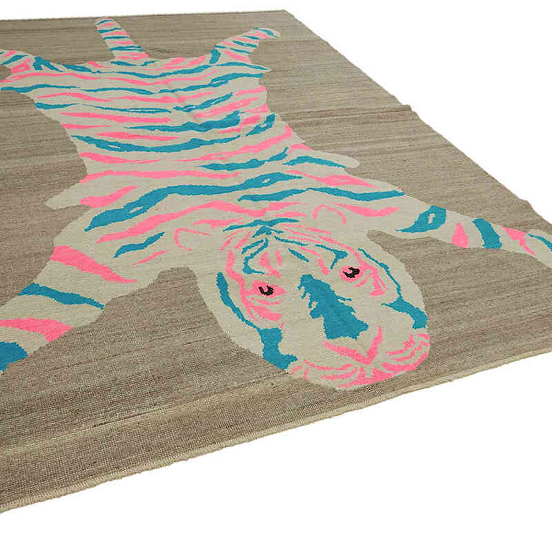 Alfombra Nueva de Nudo a Mano con Diseño de Tigre - 256 cm x 348 cm - K0079221