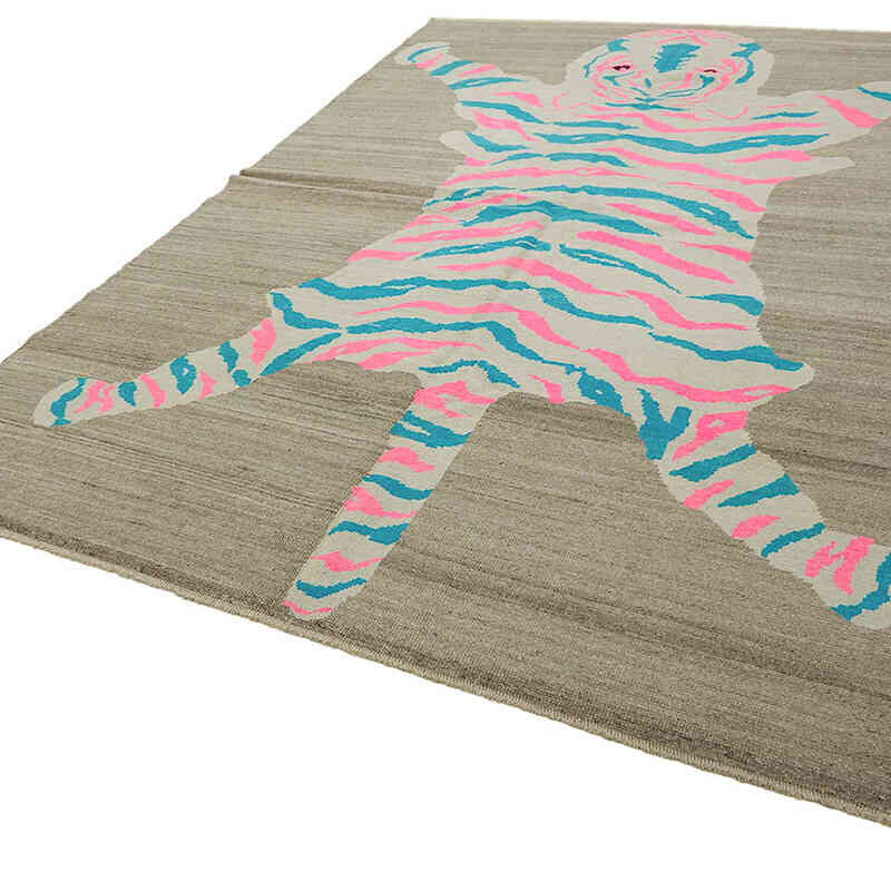 Alfombra Nueva de Nudo a Mano con Diseño de Tigre - 256 cm x 348 cm - K0079221