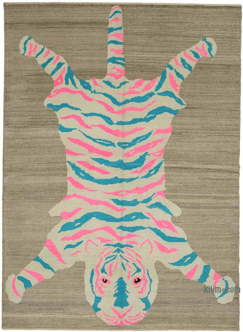 Alfombra Nueva de Nudo a Mano con Diseño de Tigre - 256 cm x 348 cm - K0079221