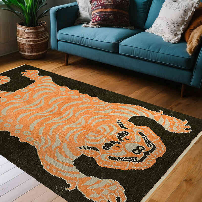 Yeni Kaplan Desenli Hali - 130 cm x 208 cm - K0079227