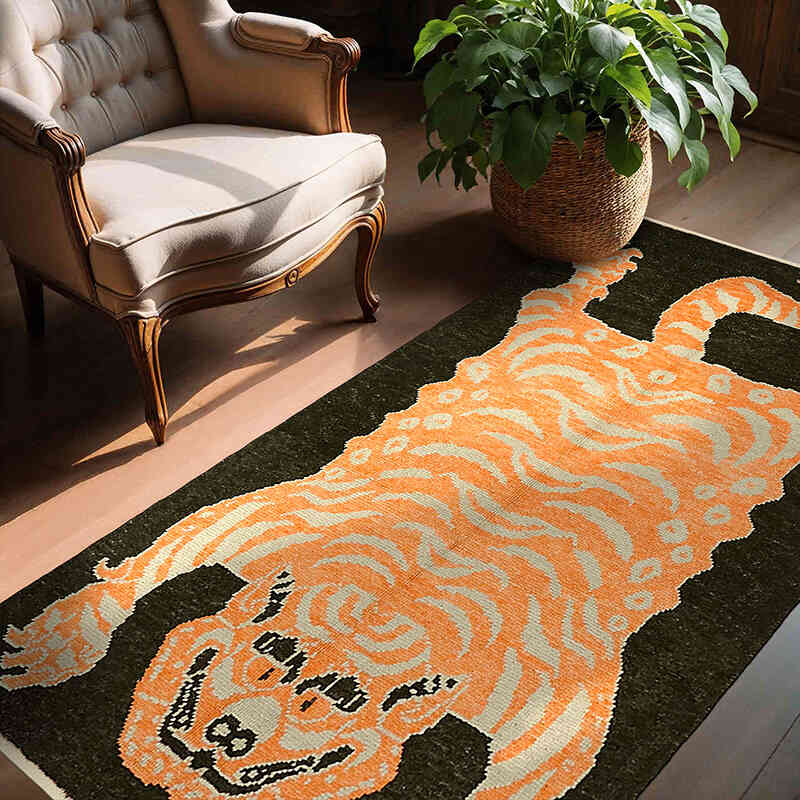 Yeni Kaplan Desenli Hali - 130 cm x 208 cm - K0079227