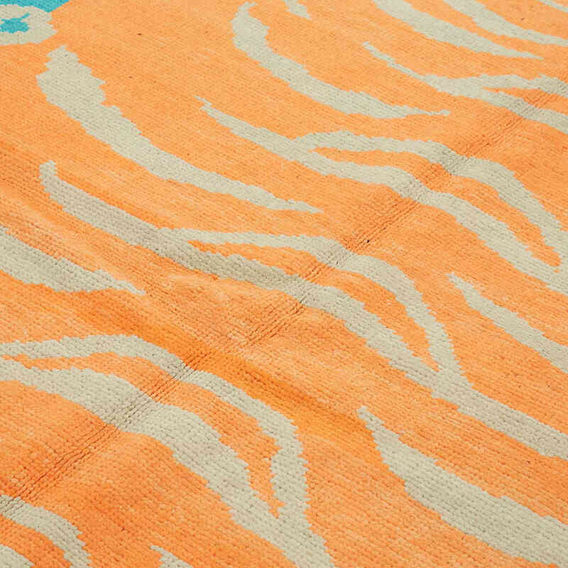 New Hand-Knotted Tiger Rug - 6' 11" x 10'  (83" x 120") - K0079229