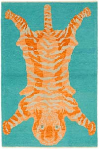 New Hand-Knotted Tiger Rug - 4'  x 6'  (48" x 72")