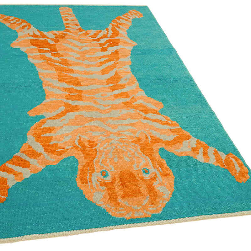 New Hand-Knotted Tiger Rug - 4'  x 6'  (48" x 72") - K0079232