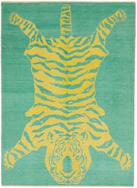 New Hand-Knotted Tiger Rug - 6' 2" x 8' 5" (74" x 101")
