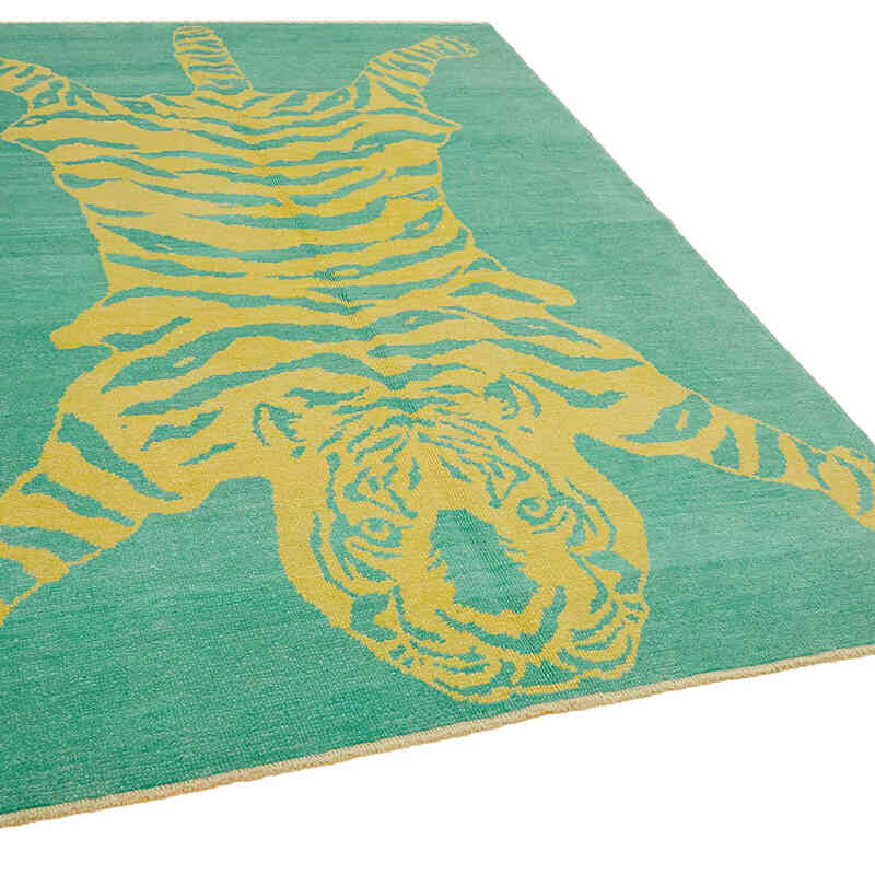 Alfombra Nueva de Nudo a Mano con Diseño de Tigre - 188 cm x 257 cm - K0079233