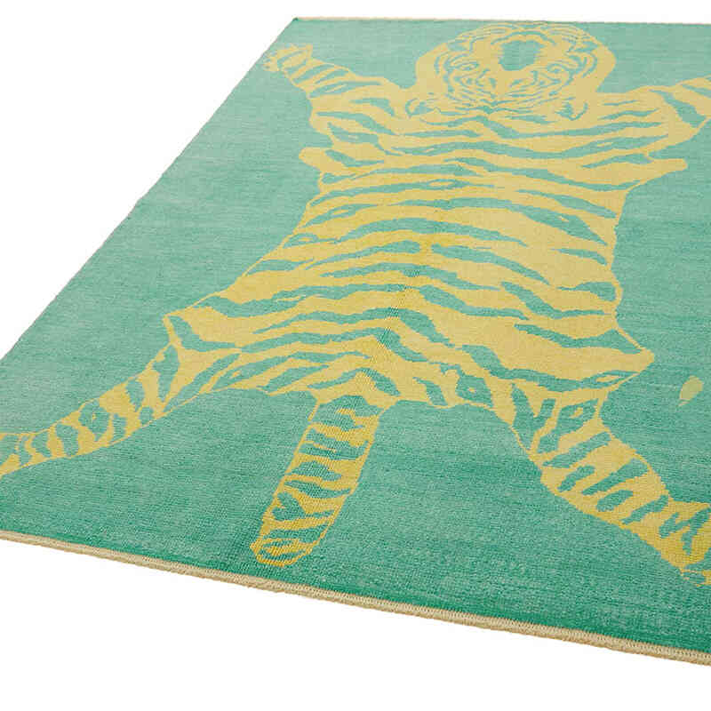 Alfombra Nueva de Nudo a Mano con Diseño de Tigre - 188 cm x 257 cm - K0079233