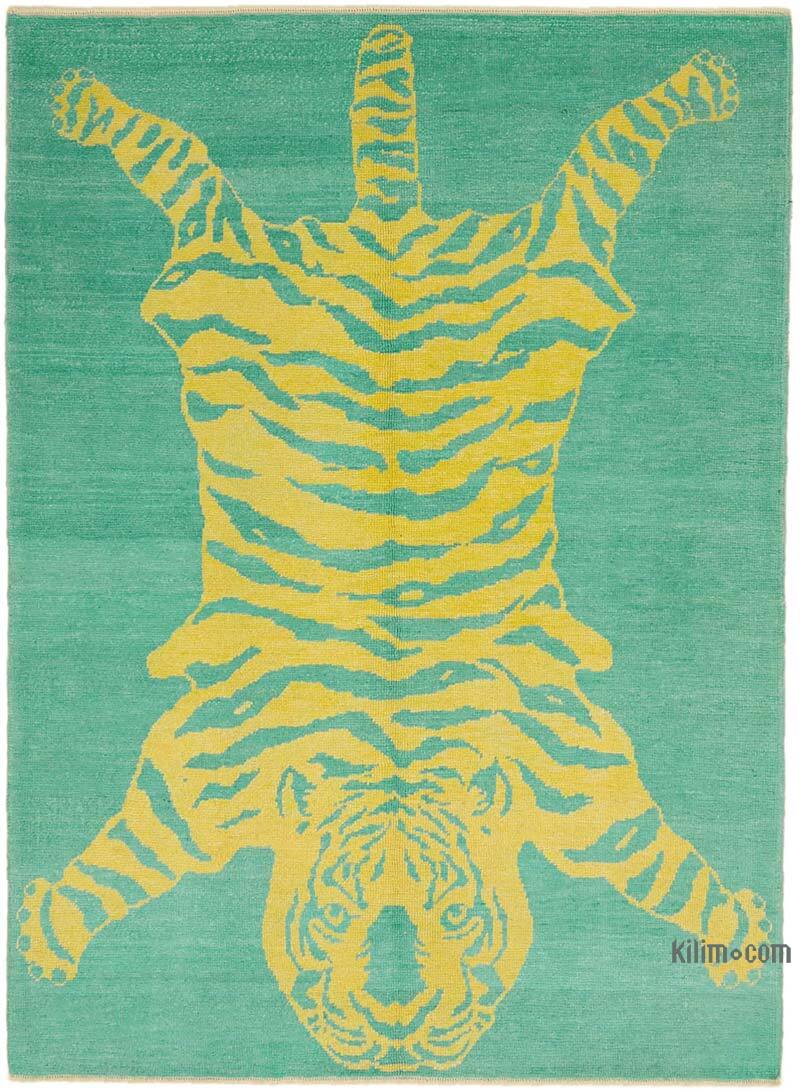 Alfombra Nueva de Nudo a Mano con Diseño de Tigre - 188 cm x 257 cm - K0079233
