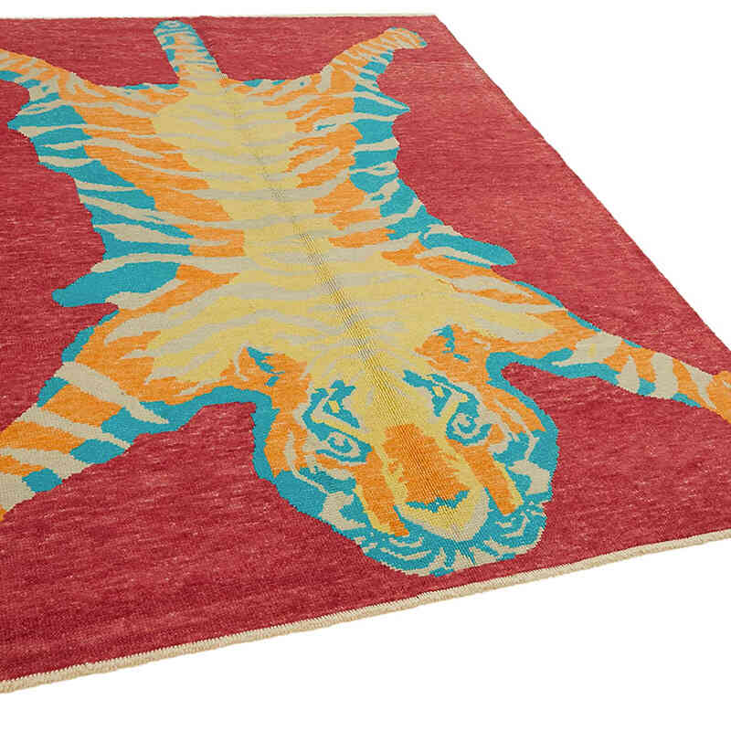 Alfombra Nueva de Nudo a Mano con Diseño de Tigre - 192 cm x 240 cm - K0079236
