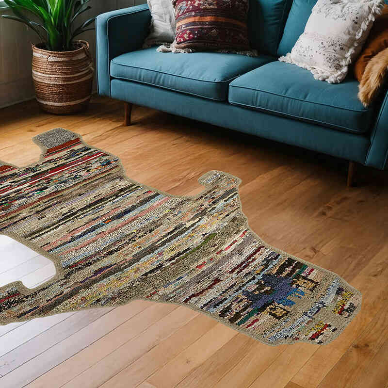 Yeni Kaplan Desenli Halı - 150 cm x 202 cm - K0079245