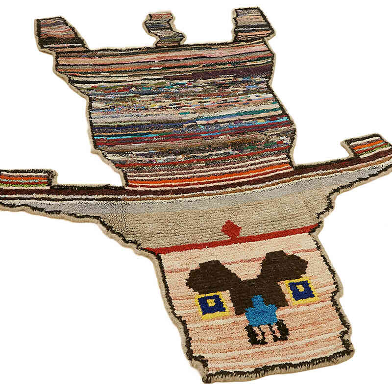 Alfombra Nueva de Nudo a Mano con Diseño de Tigre - 140 cm x 220 cm - K0079248