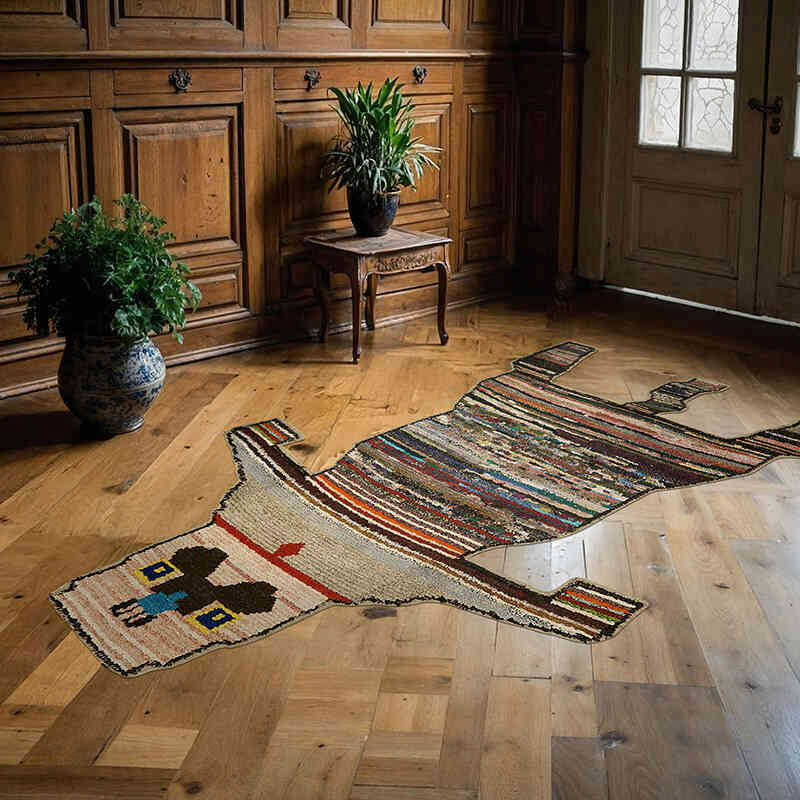 Alfombra Nueva de Nudo a Mano con Diseño de Tigre - 140 cm x 220 cm - K0079248