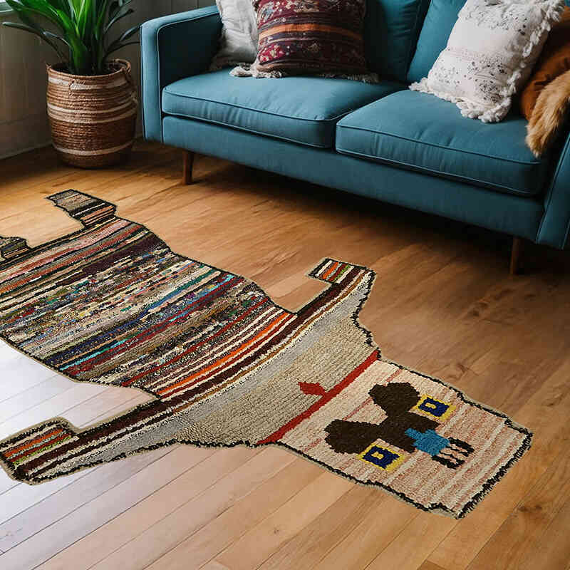 Alfombra Nueva de Nudo a Mano con Diseño de Tigre - 140 cm x 220 cm - K0079248