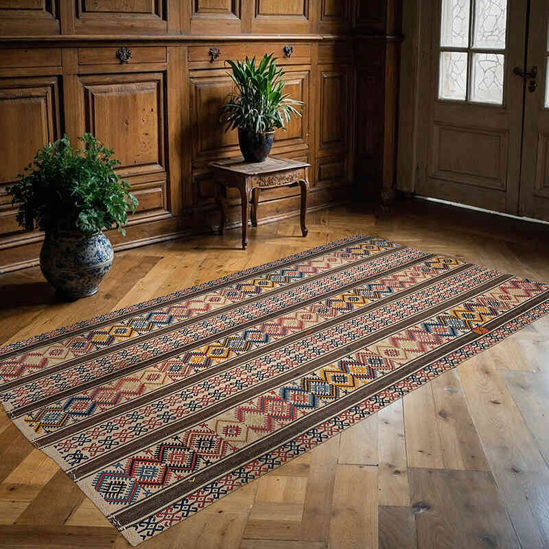 Alfombra Vintage Anatolian Kilim - 123 cm x 227 cm - K0079270