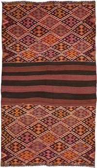 Vintage Bayburt Kilim Rug - 3' 4" x 5' 9" (40" x 69")