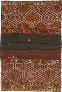 Vintage Bayburt Kilim Rug - 3' 11" x 5' 11" (47" x 71")
