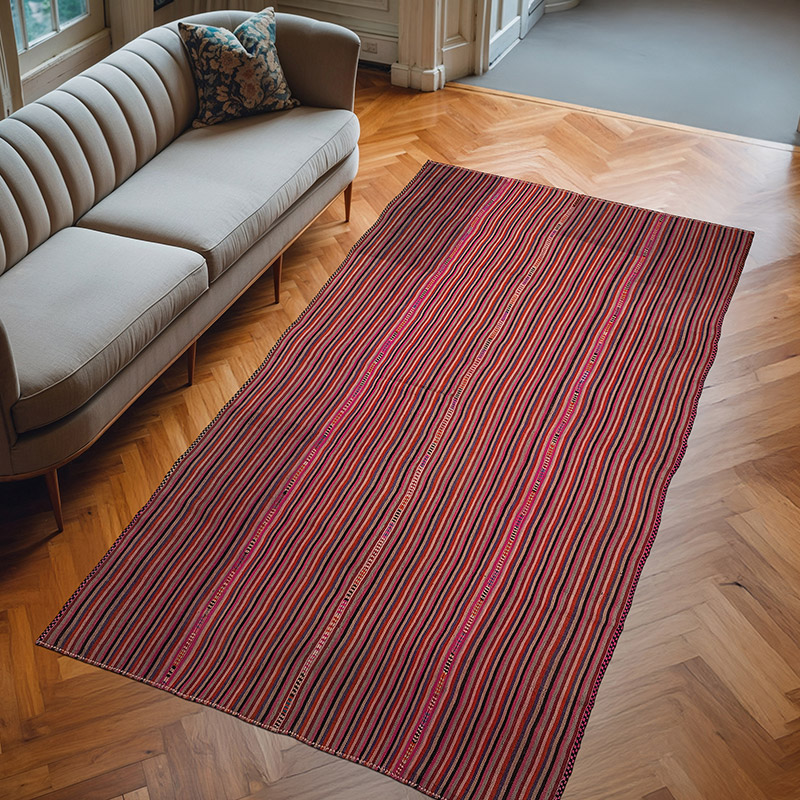 Vintage Anatolian Kilim Rug - 4' 8" x 8' 10" (56" x 106") - K0079287