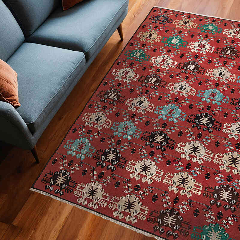Vintage Sharkoy Kilim Rug - 6' 7" x 8'  (79" x 96") - K0079288