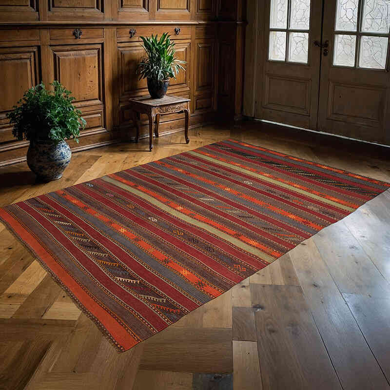 Alfombra Vintage Denizli Kilim - 158 cm x 243 cm - K0079289