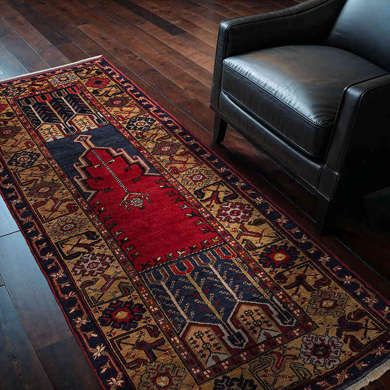 Vintage Turkish Hand-Knotted Rug - 3' 3" x 6' 11" (39" x 83") - K0079408