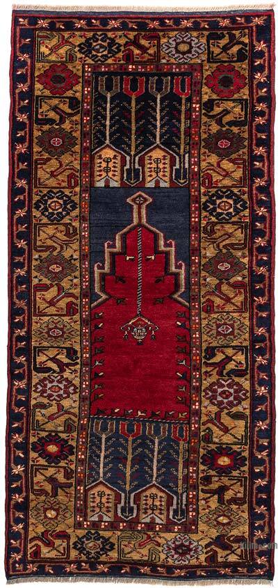 El Dokuma Vintage Halı - 98 cm x 210 cm