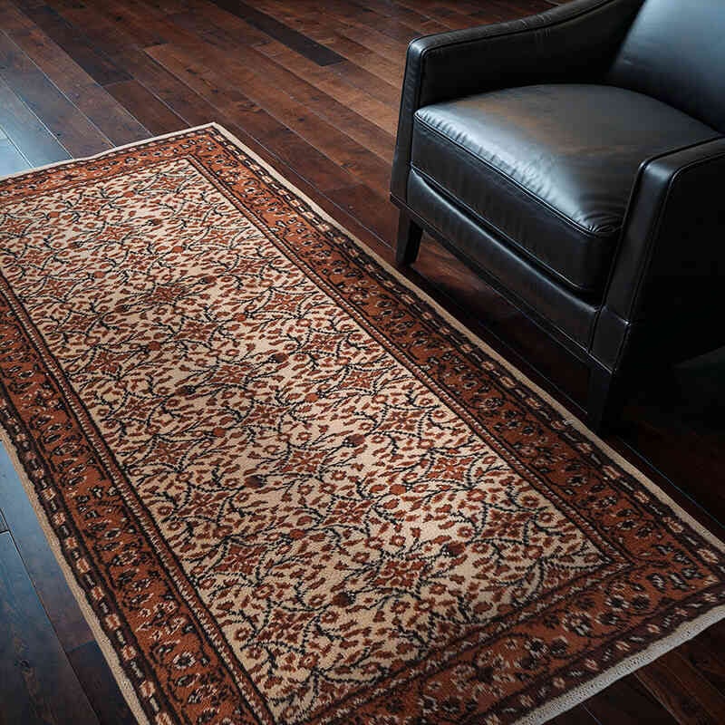 El Dokuma Vintage Halı - 118 cm x 202 cm - K0079415