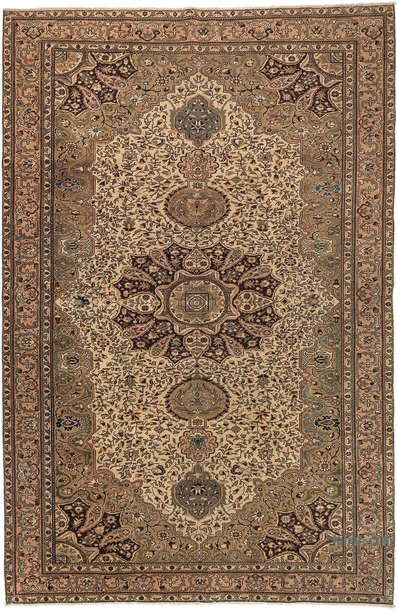 Vintage Turkish Hand-Knotted Rug - 6' 4" x 9' 6" (76" x 114") - K0079433