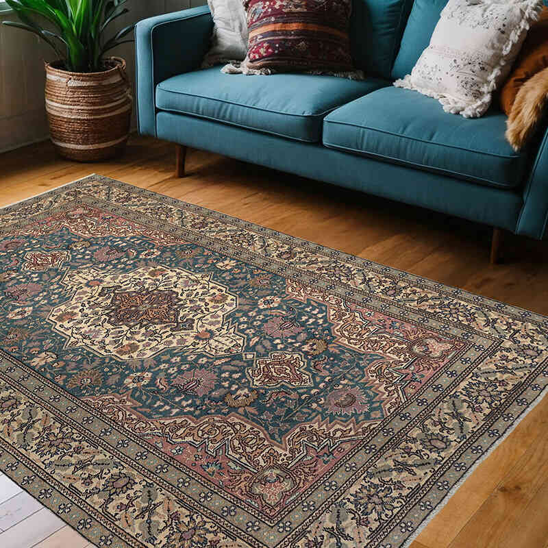 Alfombra Vintage Turca Anudada a Mano - 144 cm x 212 cm - K0079434