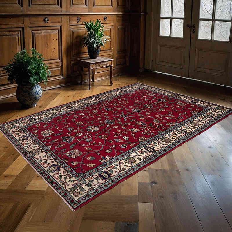 Alfombra Vintage Turca Anudada a Mano - 163 cm x 240 cm - K0079436
