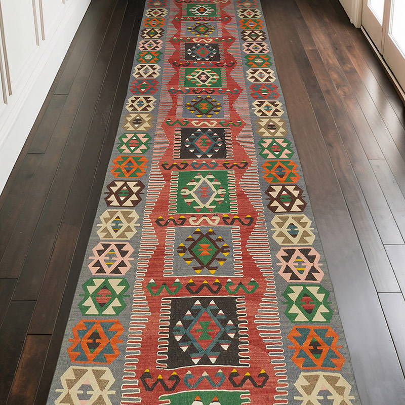 Vintage Esme Kilim Runner - 3' 11" x 12'  (47" x 144") - K0079443