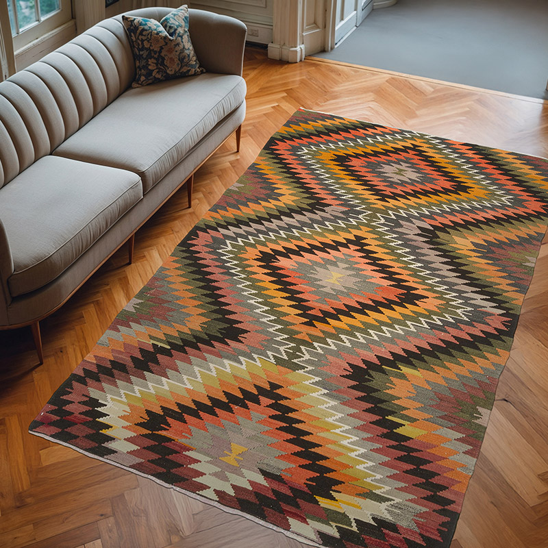 Alfombra Konya Kilim Vintage - 183 cm x 291 cm - K0079444