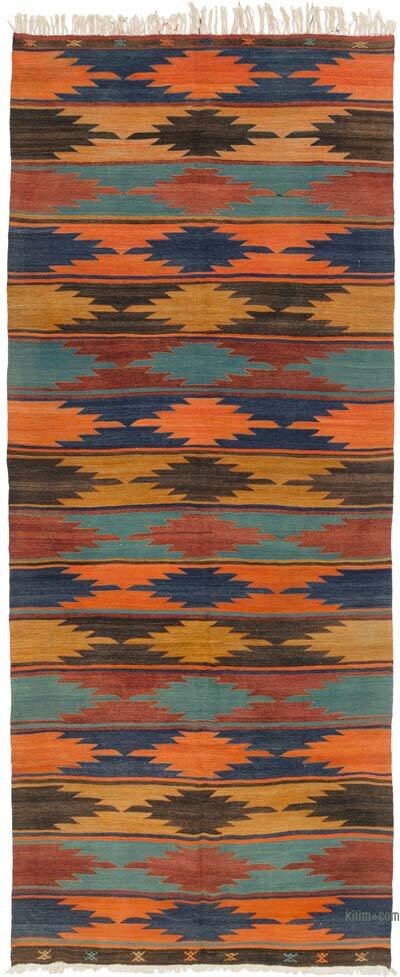 Vintage Sivas Kilim Rug - 5' 7" x 13' 7" (67" x 163")
