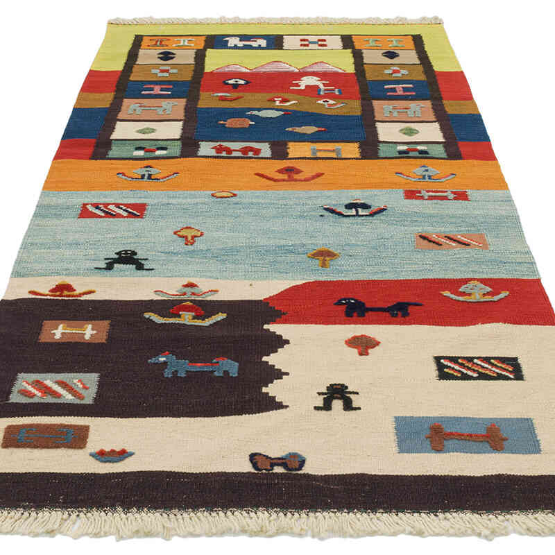 Yeni Kök Boya El Dokuma Kilim - 100 cm x 202 cm - K0079447