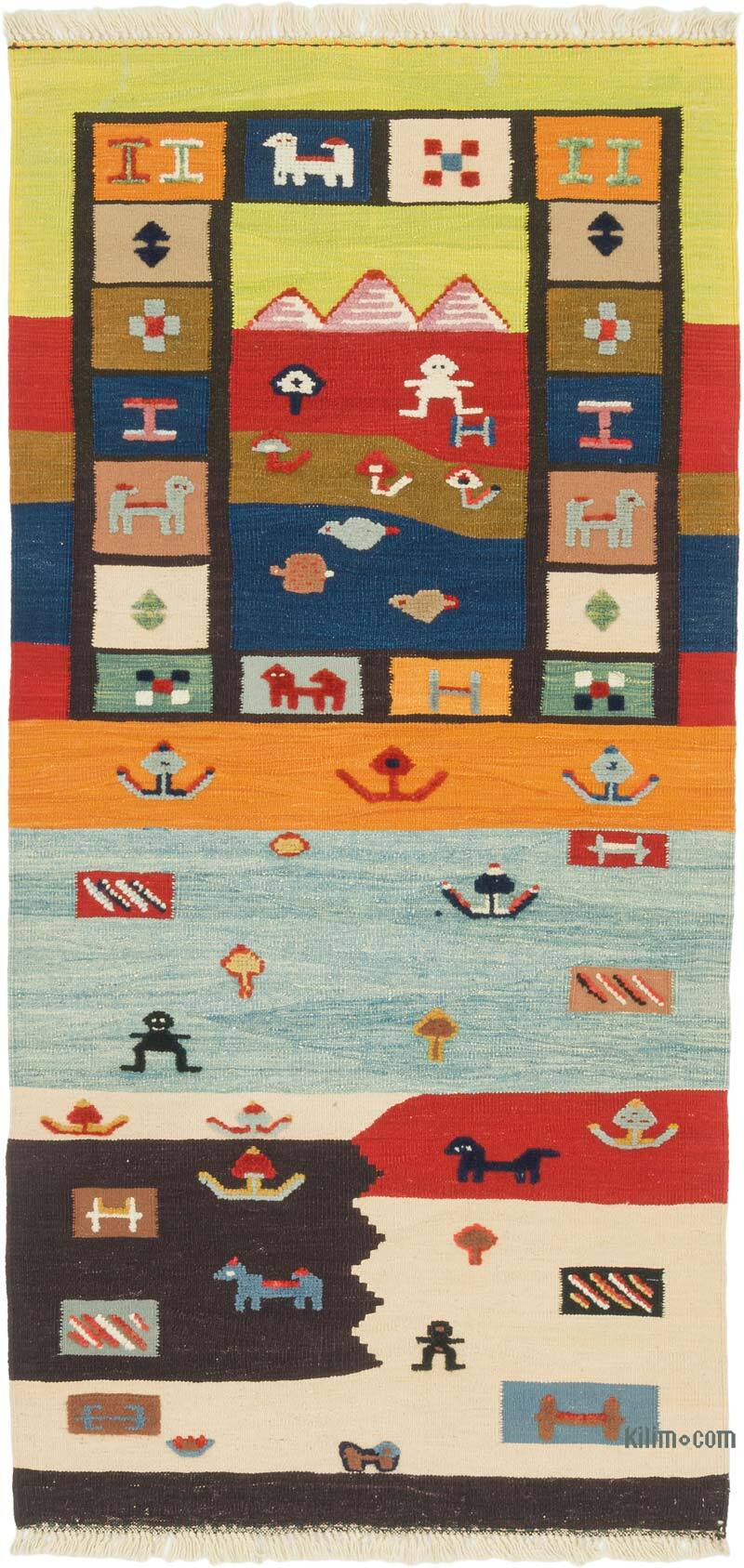 Yeni Kök Boya El Dokuma Kilim - 100 cm x 202 cm - K0079447