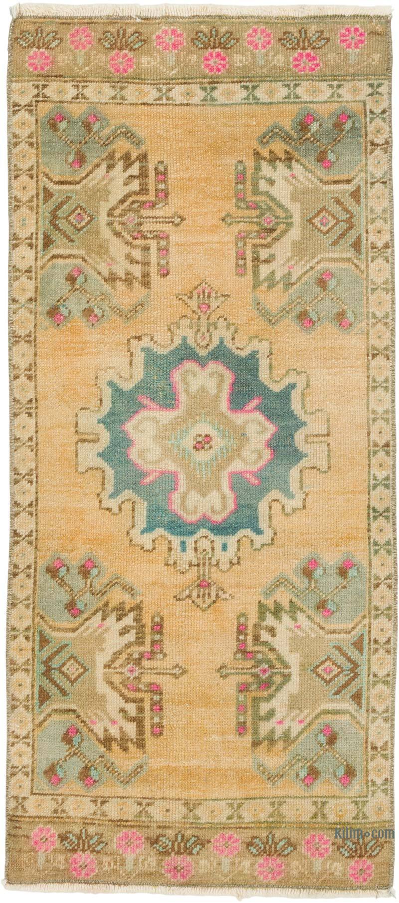 Alfombra Vintage Turca Anudada a Mano - 46 cm x 104 cm - K0079481
