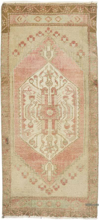 Alfombra Vintage Turca Anudada a Mano - 48 cm x 104 cm