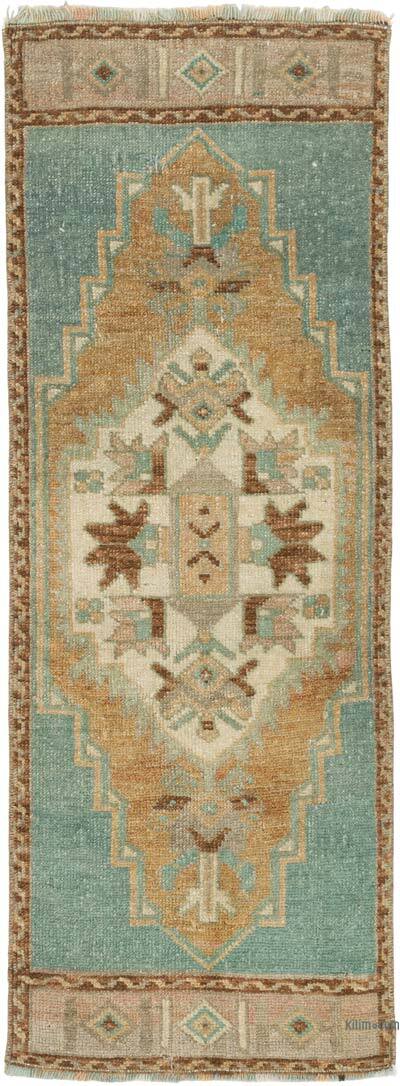 Alfombra Vintage Turca Anudada a Mano - 39 cm x 105 cm