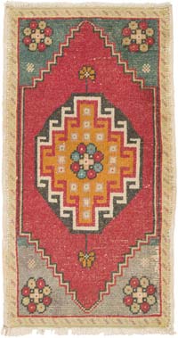 El Dokuma Vintage Halı - 52 cm x 95 cm