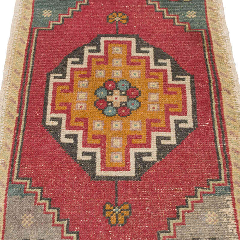 El Dokuma Vintage Halı - 52 cm x 95 cm - K0079487