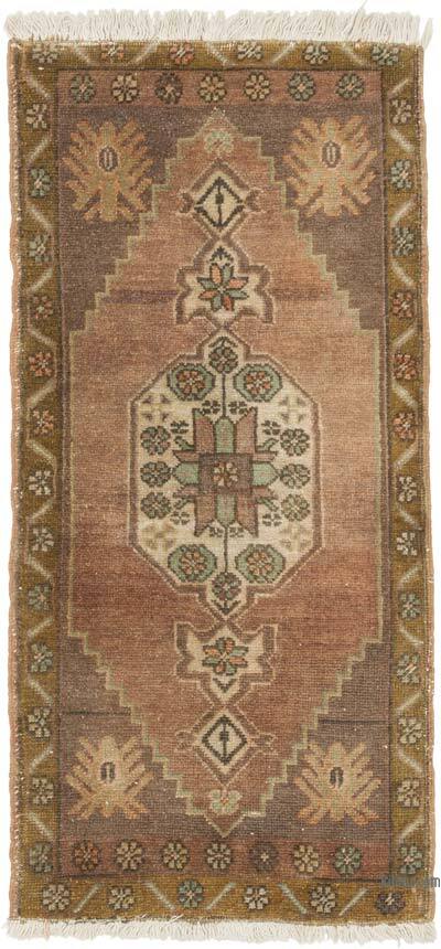 El Dokuma Vintage Halı - 47 cm x 100 cm