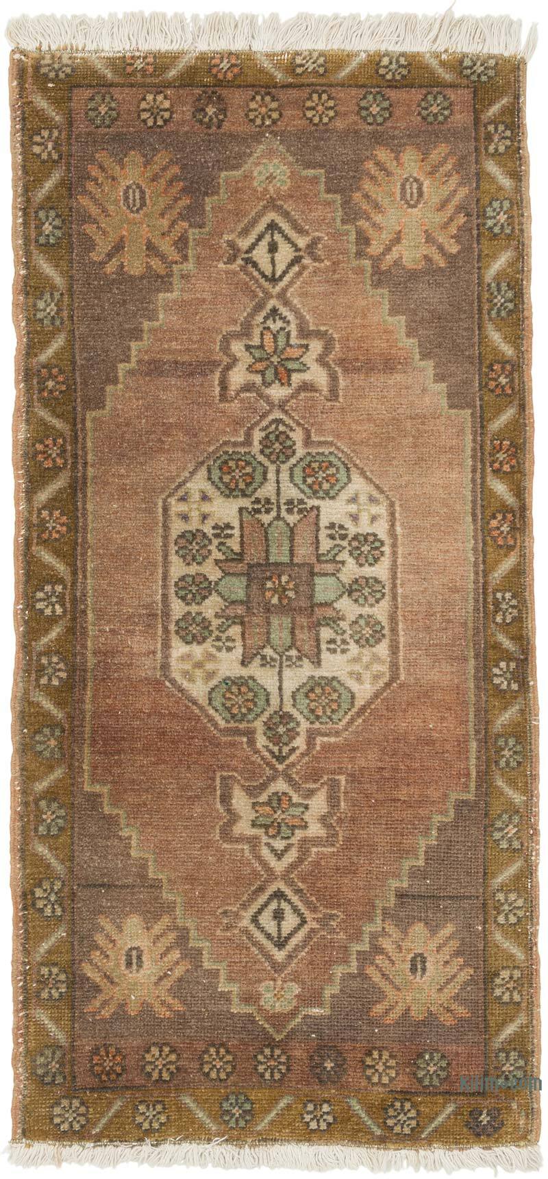 Vintage Turkish Hand-Knotted Rug - 1' 7" x 3' 3" (19" x 39") - K0079491
