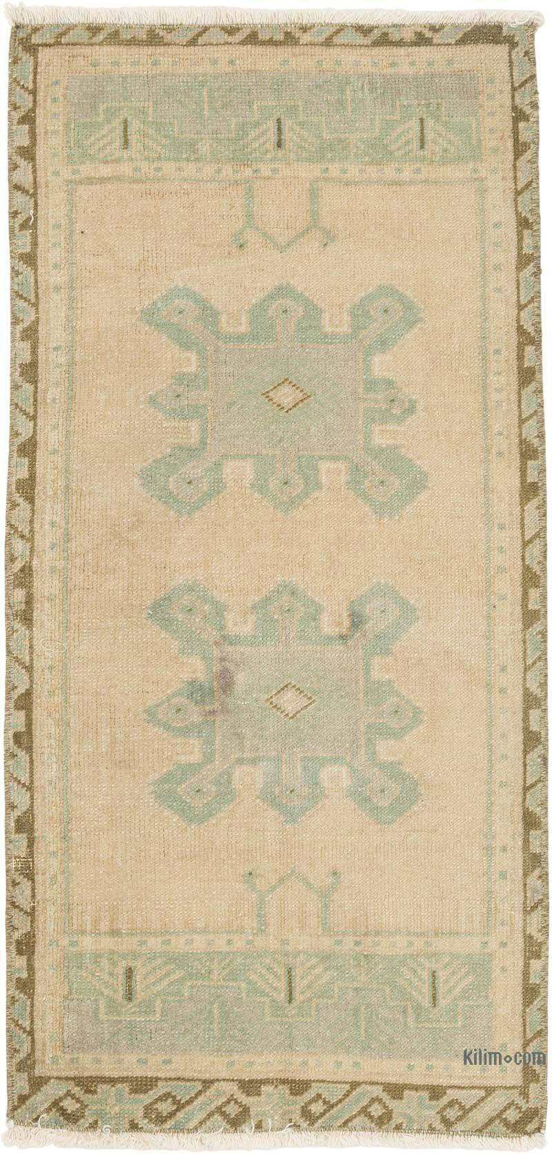 Alfombra Vintage Turca Anudada a Mano - 44 cm x 90 cm - K0079495