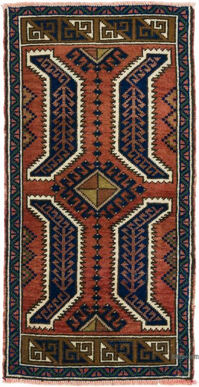 Alfombra Vintage Turca Anudada a Mano - 54 cm x 105 cm