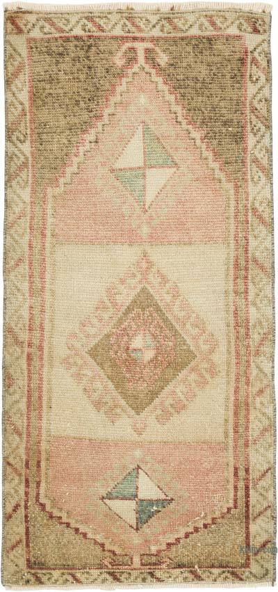 Alfombra Vintage Turca Anudada a Mano - 53 cm x 110 cm