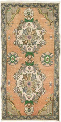 El Dokuma Vintage Halı - 50 cm x 95 cm