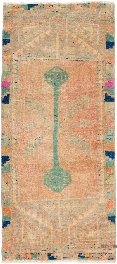 Alfombra Vintage Turca Anudada a Mano - 47 cm x 109 cm