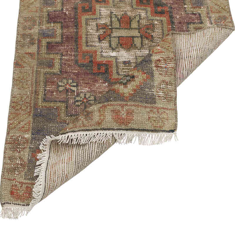El Dokuma Vintage Halı - 48 cm x 88 cm - K0079510